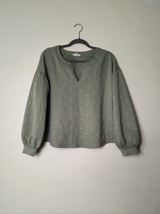 Blu Pepper Tops - Blu Pepper Sage Green Textured Pullover